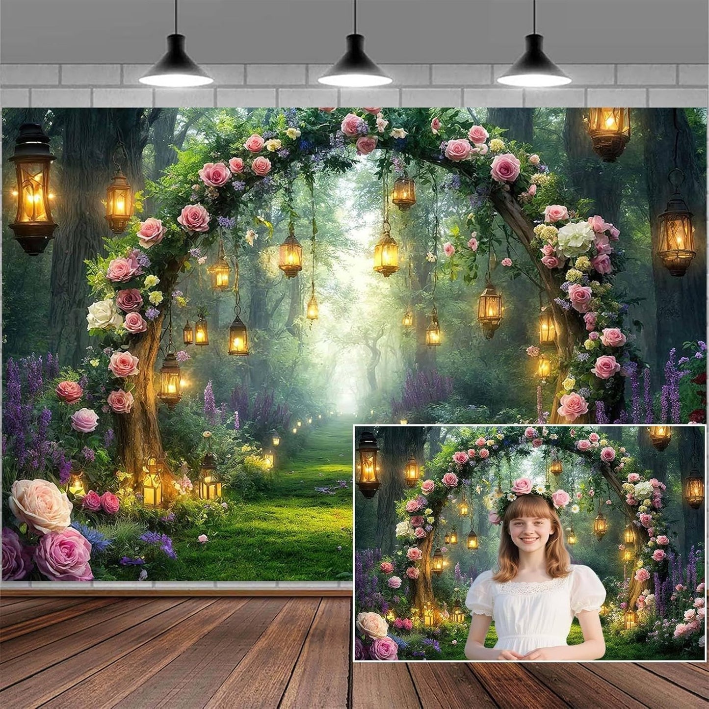 5x4ft Purple Flower Wedding Photography Backdrop Lavender Floral Wedding Bridal Photography Backdrop Anniversary Birthday Baby Shower Girl Party Banner Photo Booth Props Background Wall Decor