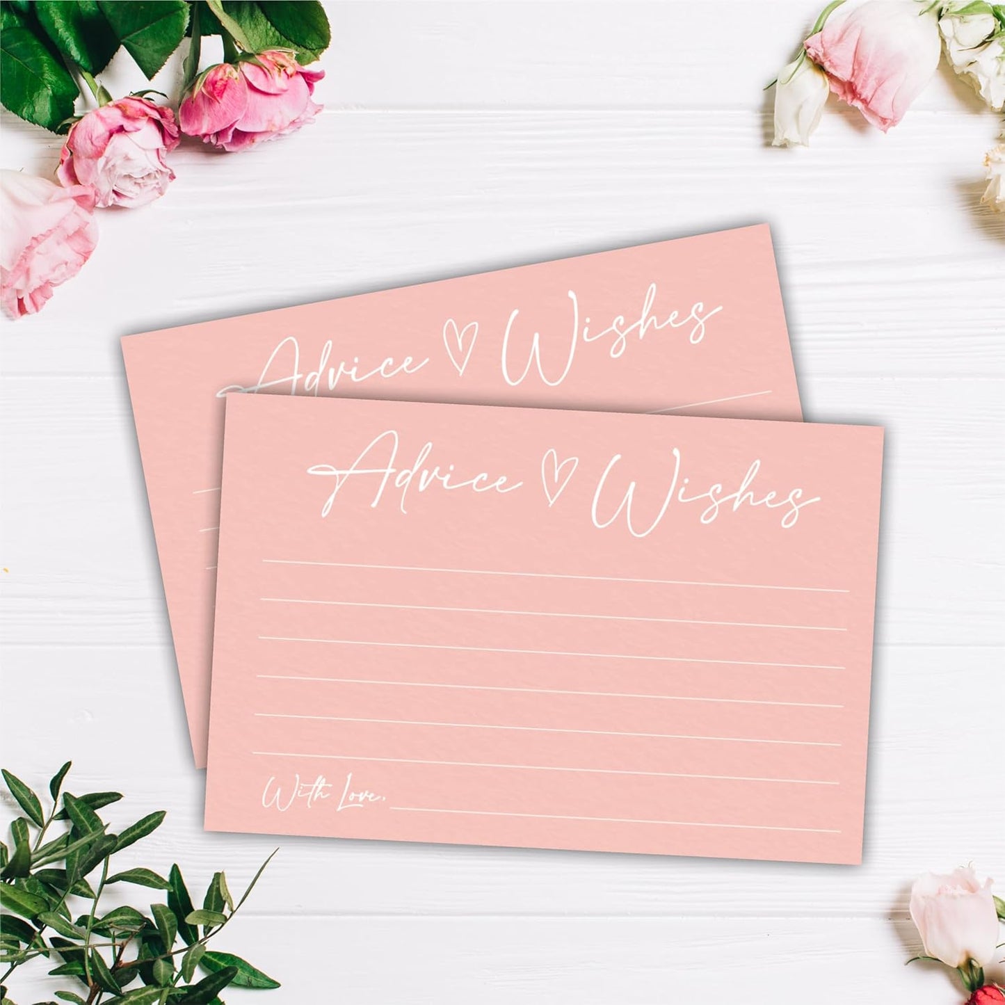 Advice And Wishes Cards, 30 Minimalism Pink Wishes Cards For Wedding, Bridal Shower, Advice And Wishes For The Mr And Mrs, Baby Shower, Graduation, Retirement, Anniversary, Party Favor- A05