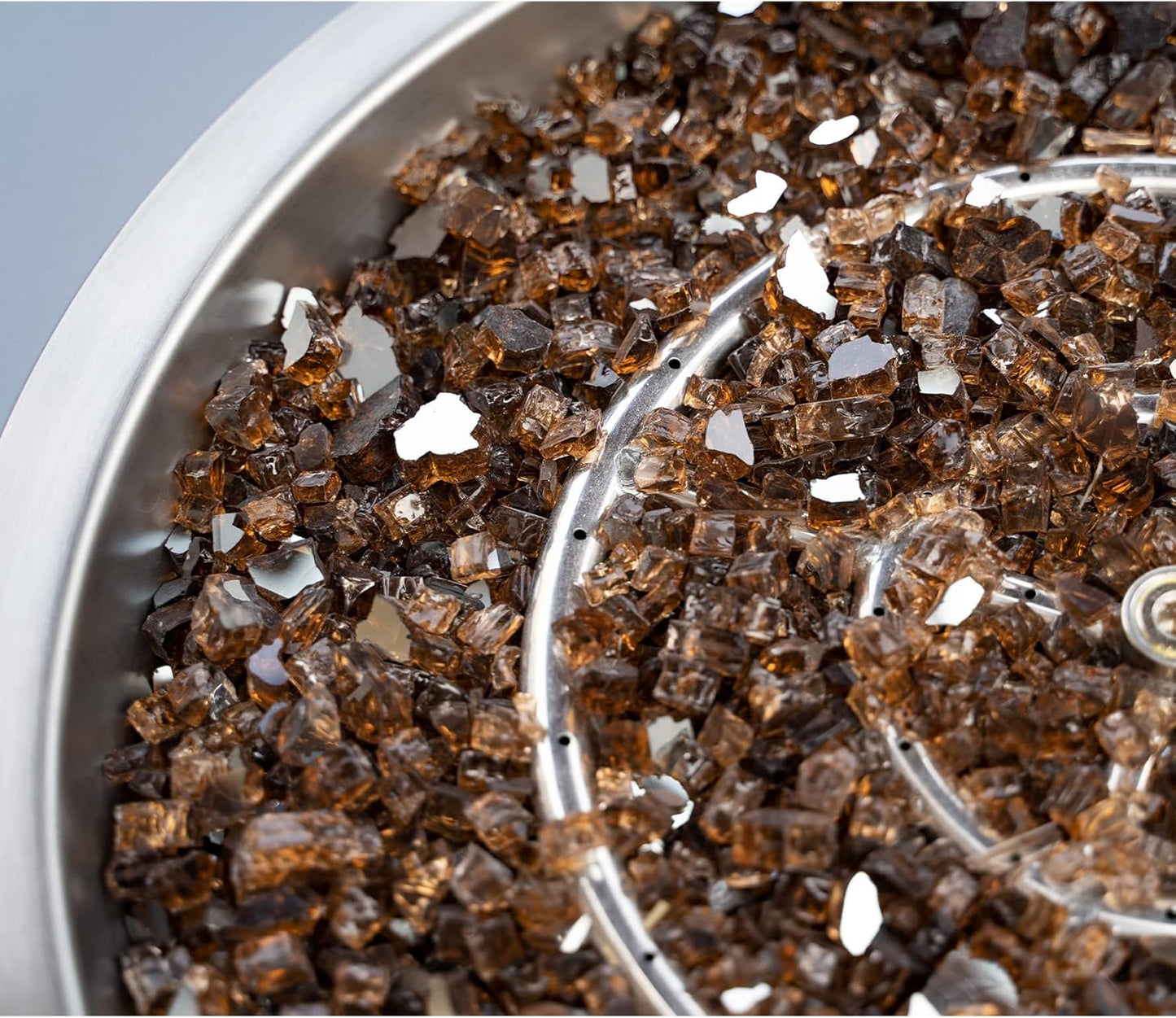 Stanbroil 10-Pound Fire Glass - 1/4 inch Reflective Tempered Fire Glass for Fireplace Fire Pit, Copper Reflective Fireglass