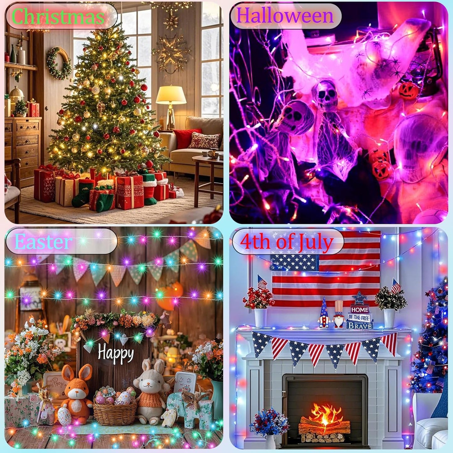 164FT 500LED Christmas Lights Color Changing, 35 Colors String Lights with Remote Timer, Waterproof Twinkle Fairy Light Clear Wire for Bedroom Indoor Outdoor Holiday Wedding Party Xmas Tree