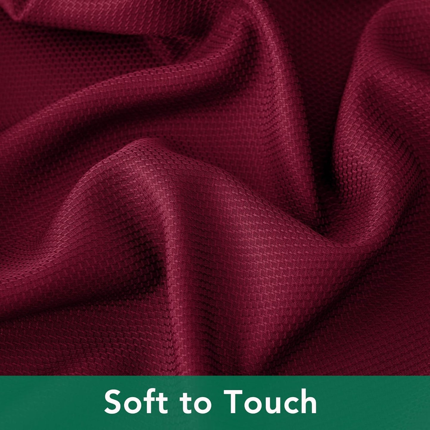 Biscaynebay Textured Fabric Christmas Round Table Cloth 90", Burgundy Water Resistant Washable Folding Table Cloths for Dining, Kitchen, Wedding & Parties Machine Washable