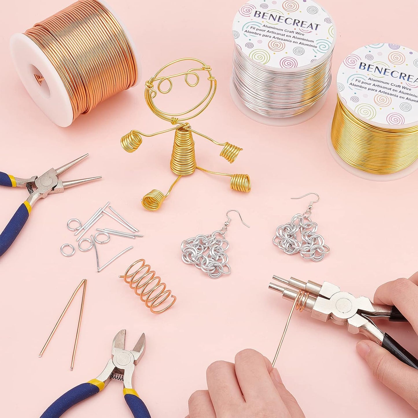 BENECREAT 15 Gauge 220FT Aluminum Wire Anodized Jewelry Craft Making Beading Floral Colored Aluminum Craft Wire - Brown