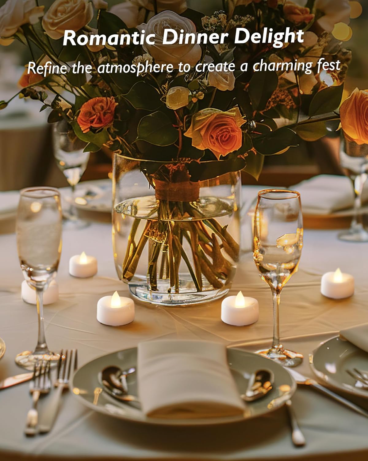 Remote Candles, 24PCS Flameless Tea Lights Candle Battery Operated with Timer, 400+Hours Remote Control LED Tea Lights Votive Candle - 1.5'' D X 1.25'' H- Warm White Light