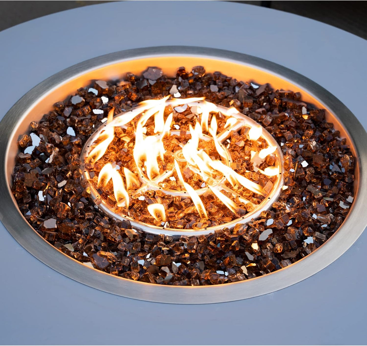 Stanbroil 10-Pound Fire Glass - 1/4 inch Reflective Tempered Fire Glass for Fireplace Fire Pit, Copper Reflective Fireglass