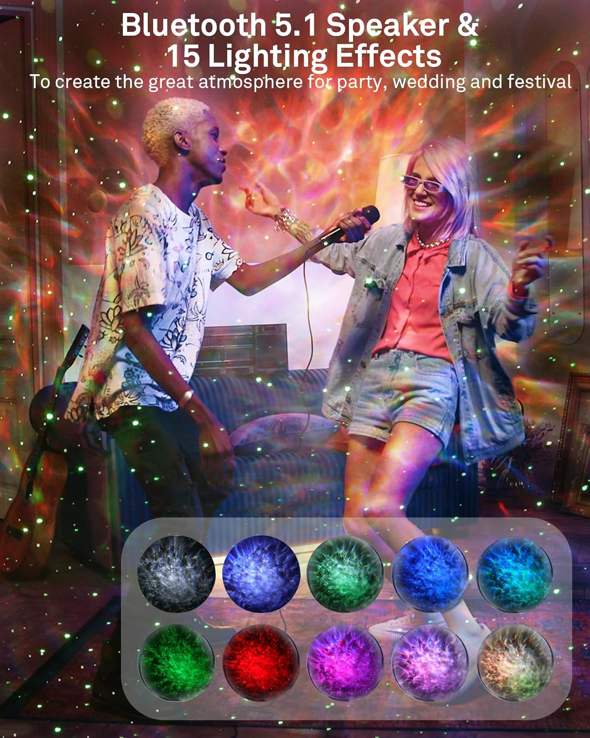 AIRIVO Star Projector,Astronaut Galaxy Projector Night Light Bluetooth Speaker with Remote,White Noise,Interactive Posture Adjust,Room Bedroom Decor,Birthday Christmas Gifts for Kids Adults