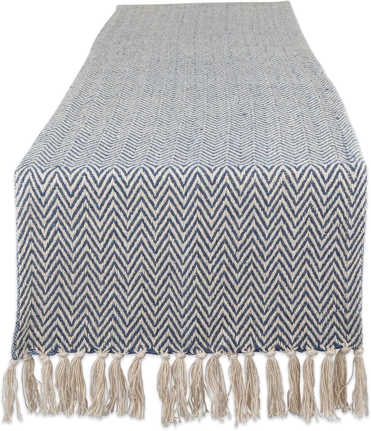 DII Woven Basic Tabletop Collection, Chevron Table Runner, 15x108, French Blue