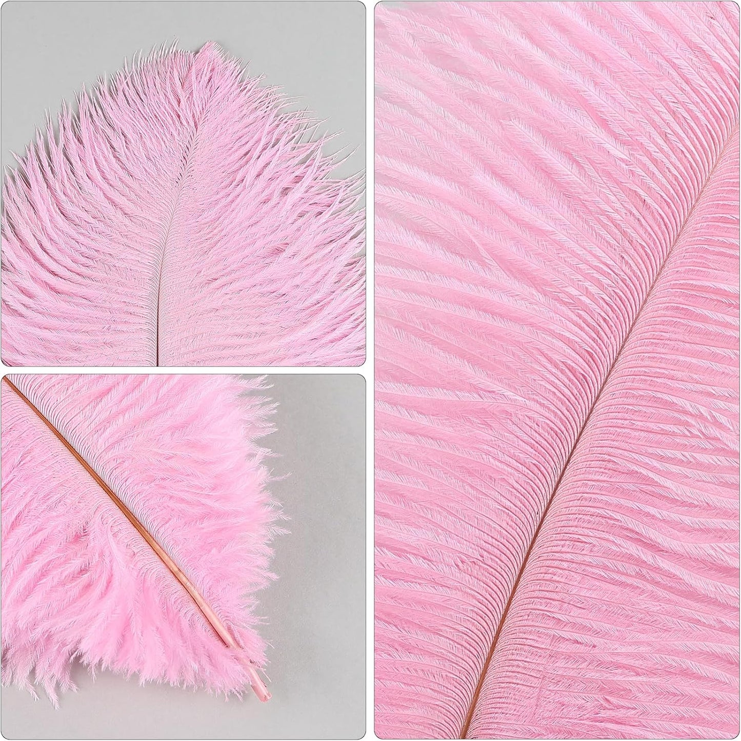 THARAHT Pink Ostrich Feathers 12pcs Natural Bulk 10-12Inch 25cm-30cm for Crafts Wedding Party Centerpieces Easter Gatsbi and Home Decoration Feathers