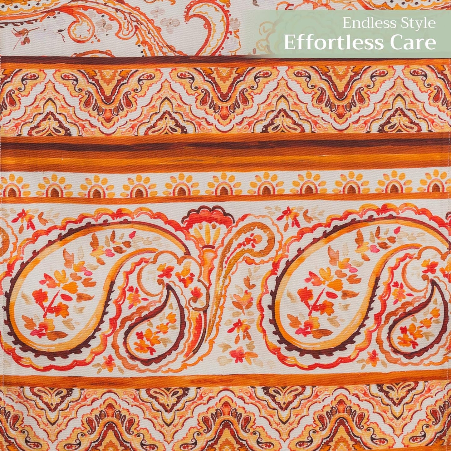 Maison d' Hermine Table Runner 100% Cotton Double Layer Table Runners 108 inches Long for Thanksgiving Christmas Decorations Home Kitchen Dining Party Wedding (Palatial Paisley, 14.5" x 108")