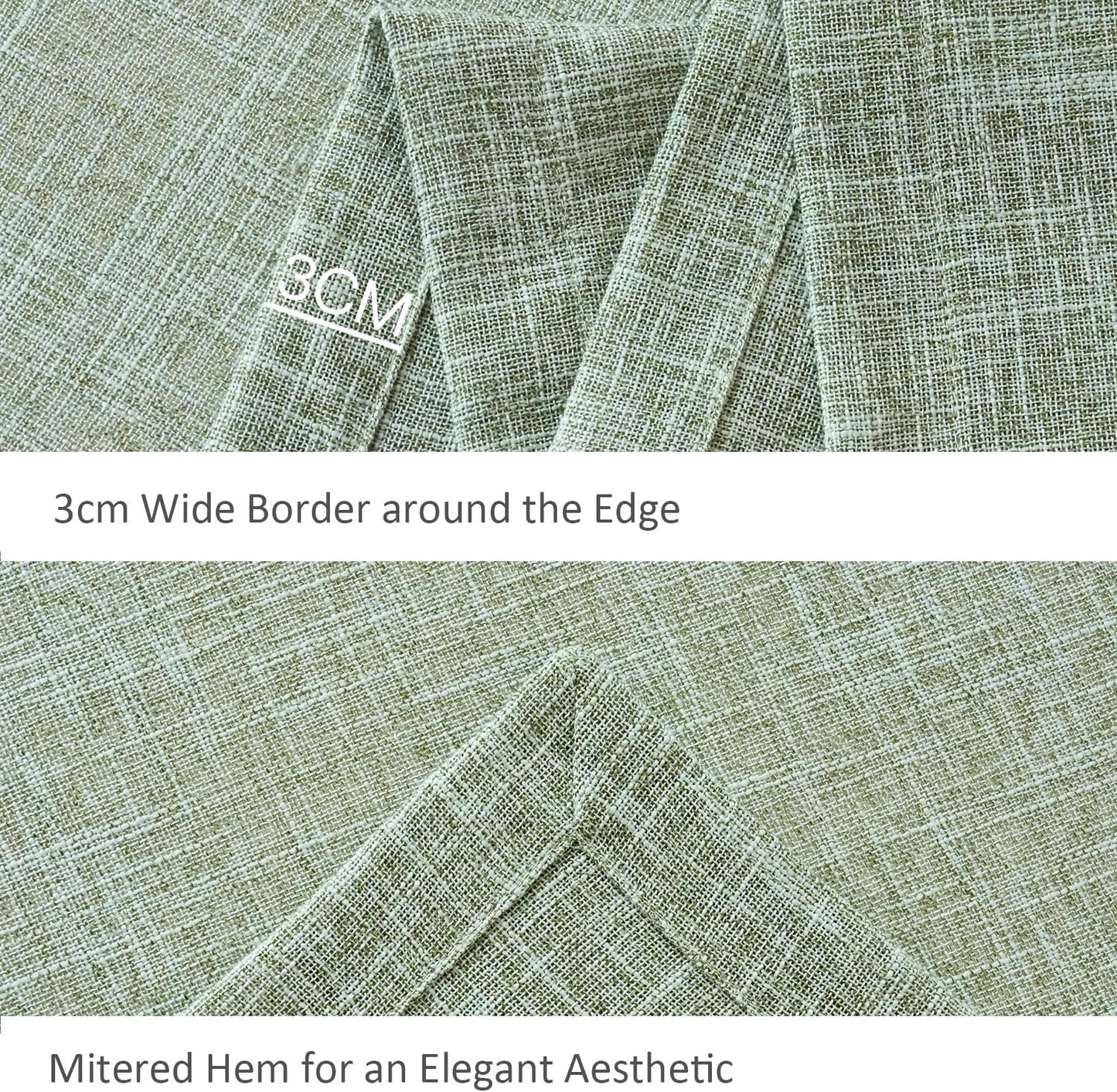 maxmill Flaxy Faux Linen Tablecloth with 2-Tone Slubby Yarn Textured Weaves Wrinkle Resistant Anti-Shrink Soft Table Cloth for Kitchen Dining Restaurant Tabletop Rectangle 60 x 120 Inch Sage