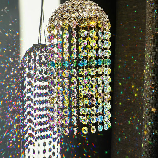 Crystal Suncatchers Window Hanging Wind Chime Garden Porch Home Wedding Party Suncatcher Rainbow Maker Crystal Glass Beads Prisms Sun Catcher