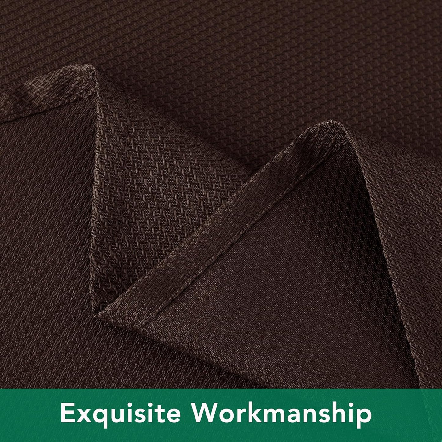 Biscaynebay Textured Fabric Square Tablecloth 90x90 Inch, Brown Water Resistant Card Table Cloth Folding Table Cover for Dining, Kitchen, Wedding and Parties etc. Machine Washable