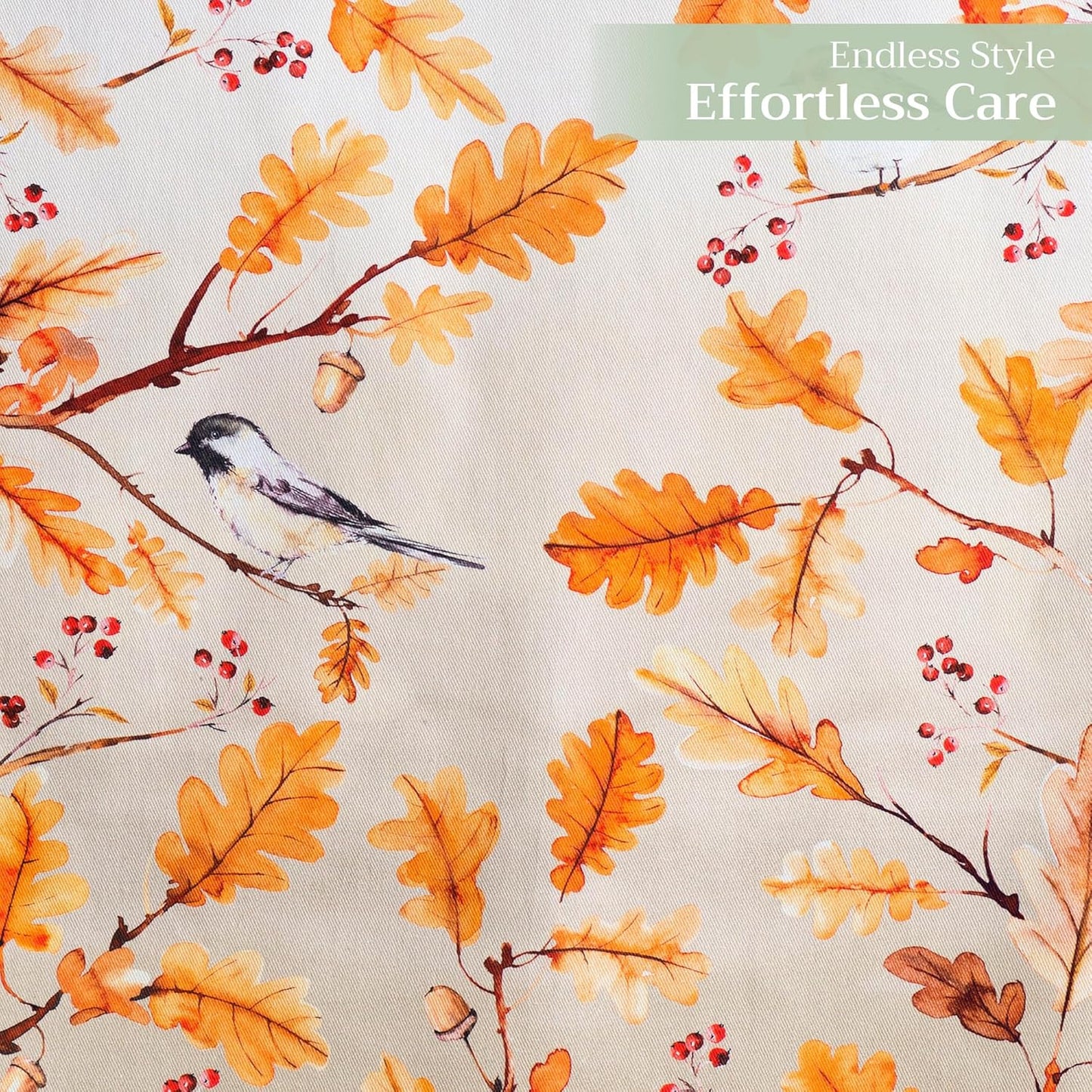 Maison d' Hermine Table Runner 100% Cotton Double Layer Table Runners 108 inches Long for Thanksgiving Christmas Decorations Home Kitchen Dining Party Wedding (Oak Leaves, 14.5" x 108")