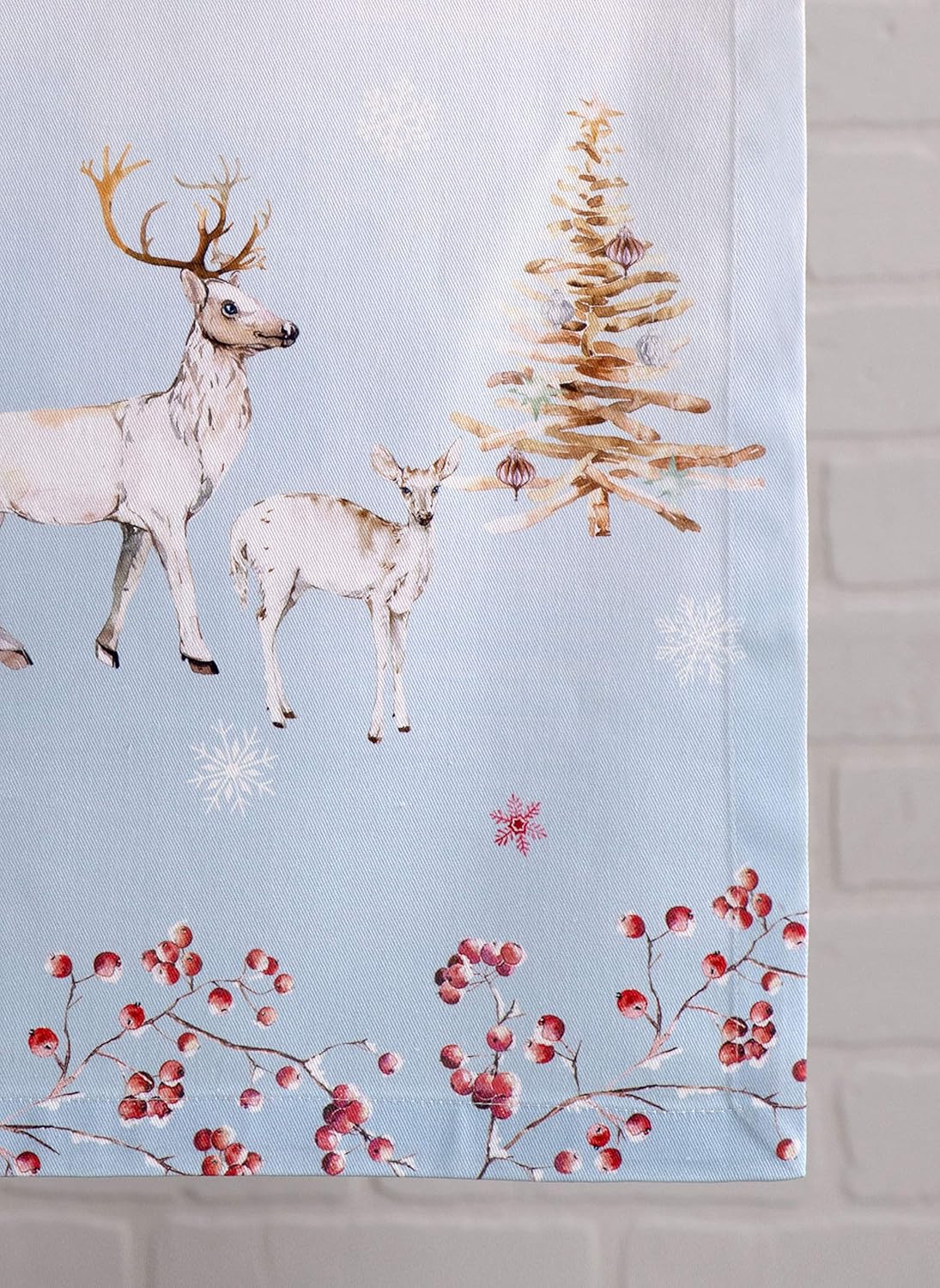 Maison d' Hermine Table Runner 100% Cotton Single Layer Table Runners 36 inches Long for Thanksgiving Christmas Decorations Home Kitchen Dining Party Wedding (Fairy Tale Forest, 14.5" x 36")