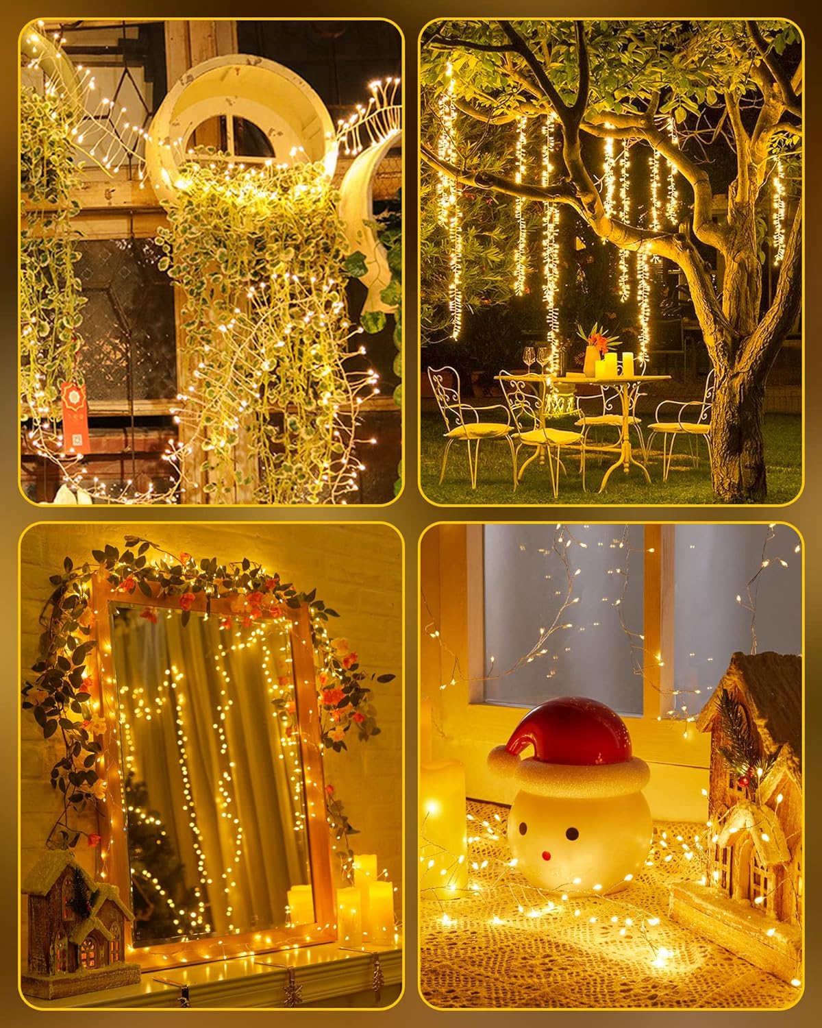 2 Pack Fairy Lights Battery Operated, Twinkle String Lights Waterproof Silver Wire 5 Feet 60 Led Firecracker Starry Lights for DIY Wreath Wedding Party Bedroom Mason Jar Holiday Christmas, Warm White