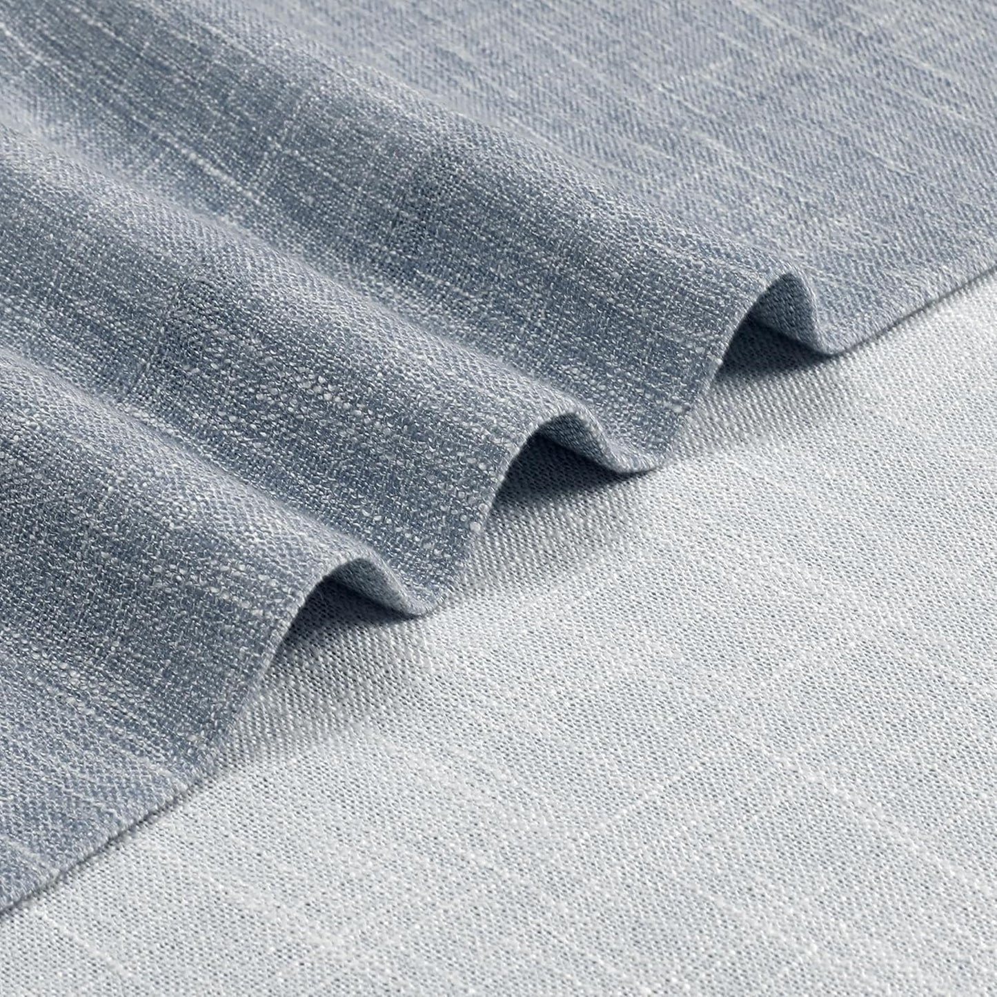 Vision Home Blue Pinch Pleated Semi Sheer Curtains Textured Light Filtering Window Curtains 120 inch for Living Room Bedroom Rayon Blend Chambray Blue Pinch Pleat Drapes with Hooks 2 Panels 40"Wx120"L