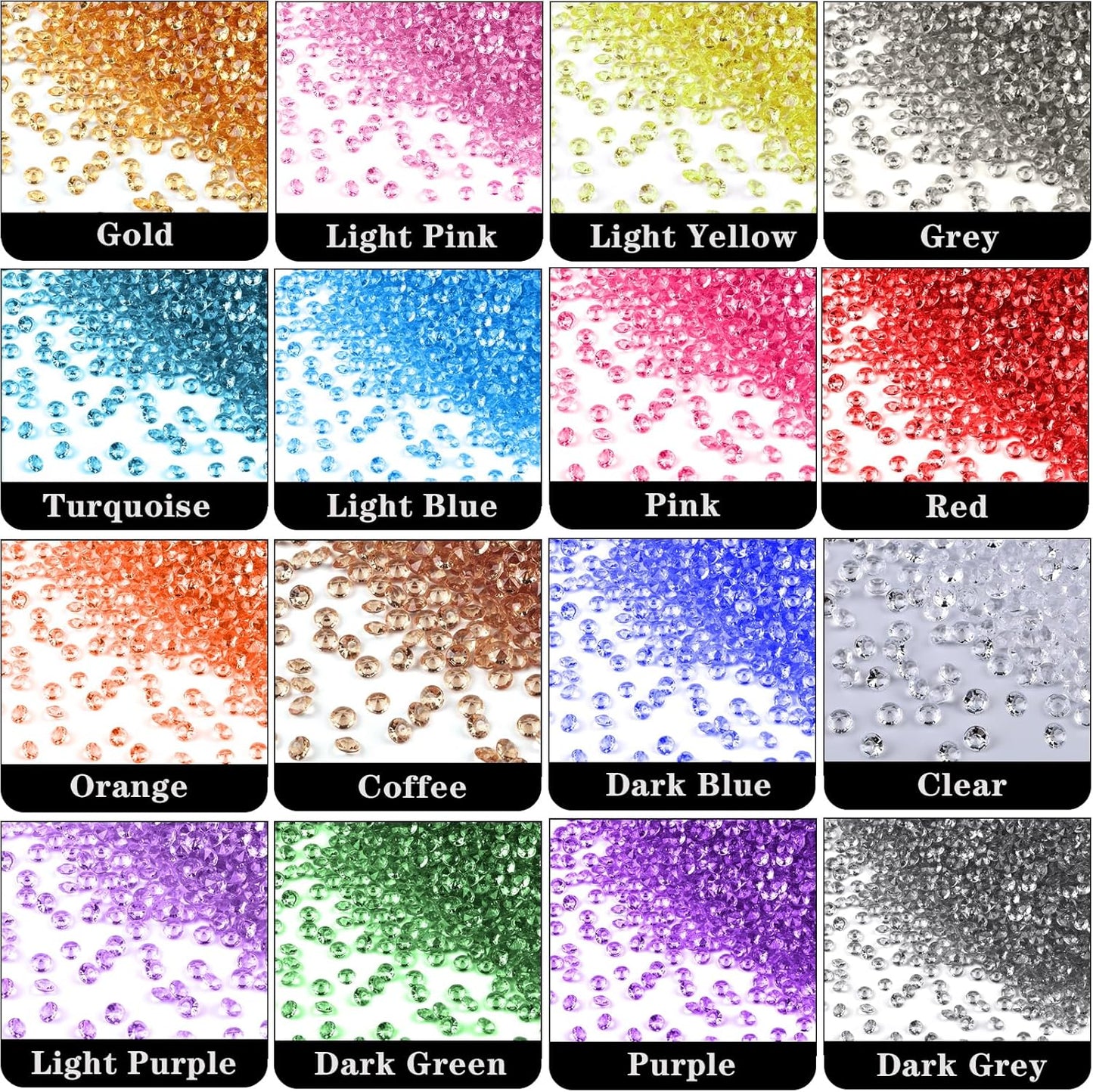 10000Pcs Crystal Acrylic Diamond Fake Gems Vase Filler, 4.5mm Faux Diamonds for Table Scatter Wedding Party, Bridal Shower, Birthday Decoration, Clear