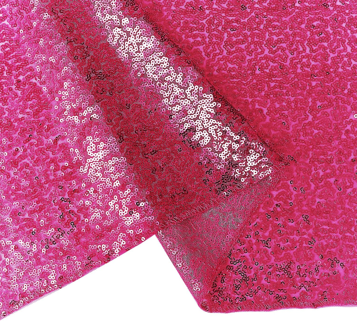 2 Packs 12 x 72 inches Sequin Table Runner, Hot Pink Glitter Table Runner for Birthday Party Supplies Wedding Engagement Baby Shower Holiday Celebration Event Decorations