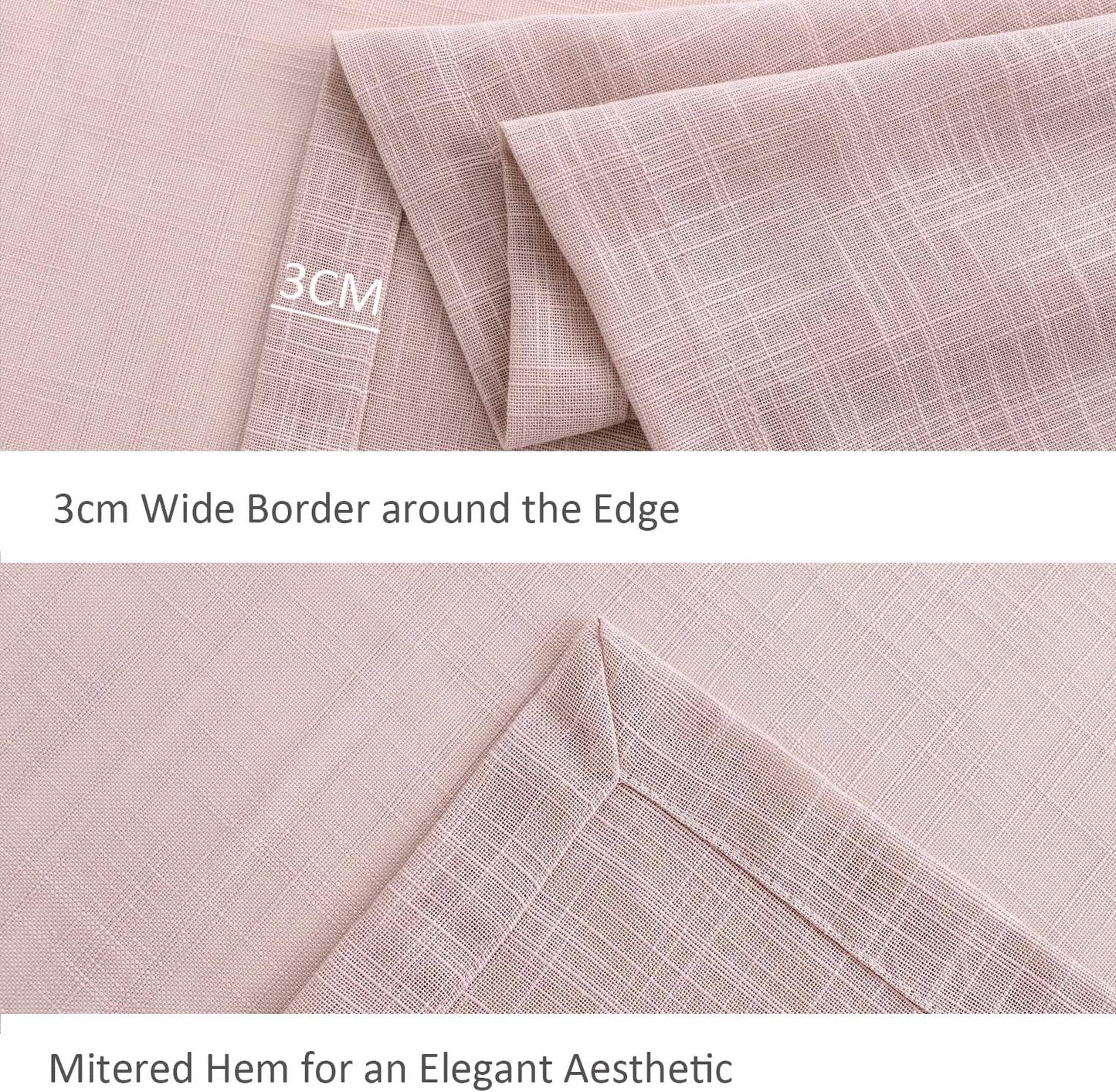 maxmill Lux Faux Linen Tablecloth with Slubby Yarn Textured Weaves Wrinkle Resistant Anti-Shrink Soft Table Cloth for Kitchen Dining Restaurant Tabletop Rectangle 60 x 120 Inch Blush