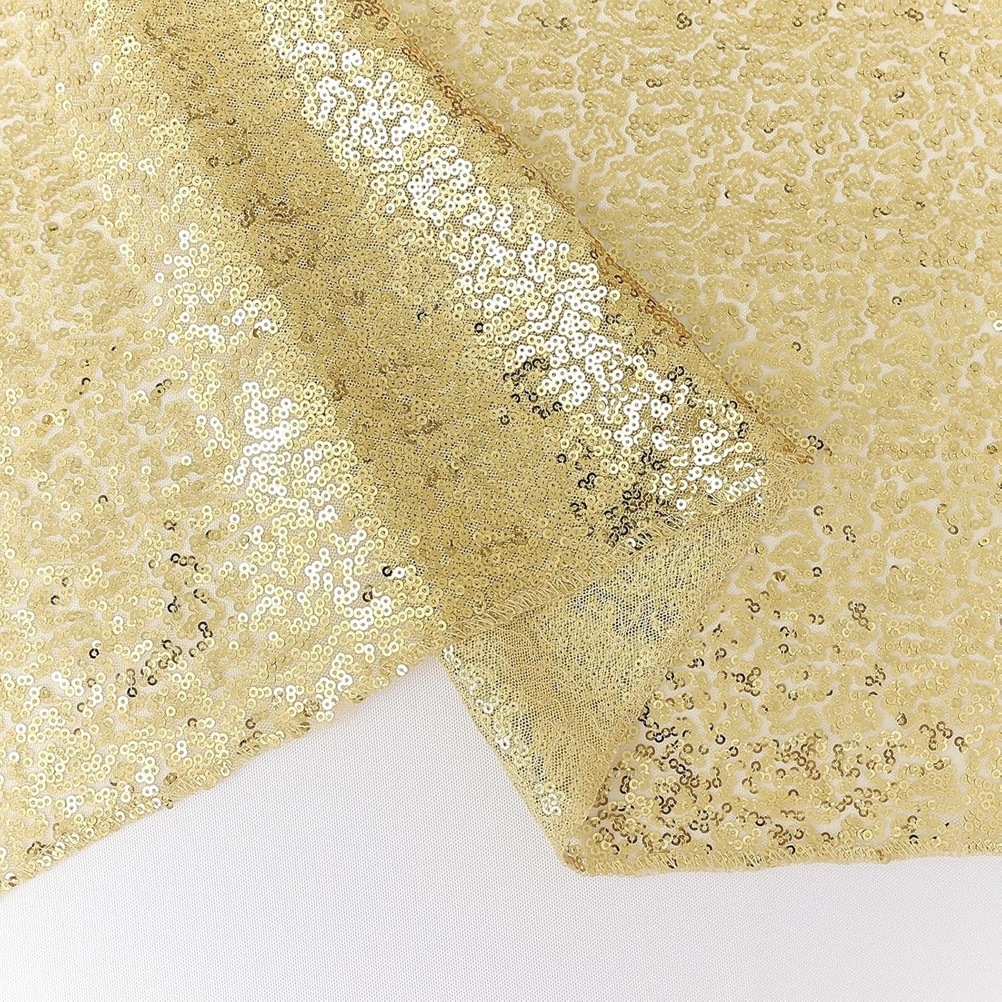 6 Packs 12 x 72 inches Sequin Table Runner, Gold Glitter Table Runner for Birthday Party Supplies Wedding Engagement Baby Shower Holiday Celebration Event Decorations