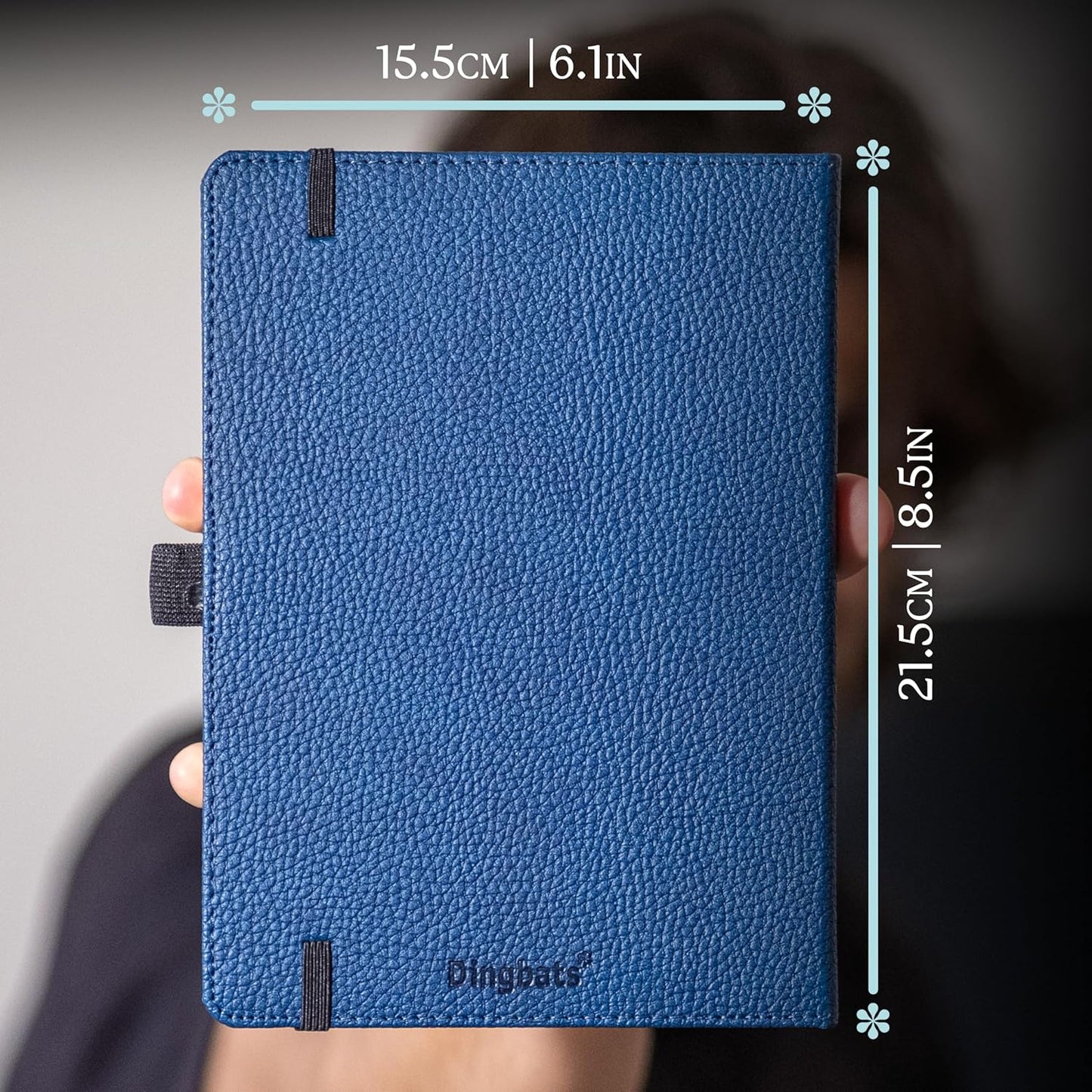 Dingbats* Wildlife Plain Writing Journal Notebook A5 - Vegan Leather Hardcover - Ideal for Work, Travel - Pocket, Elastic Closure, & Bookmark