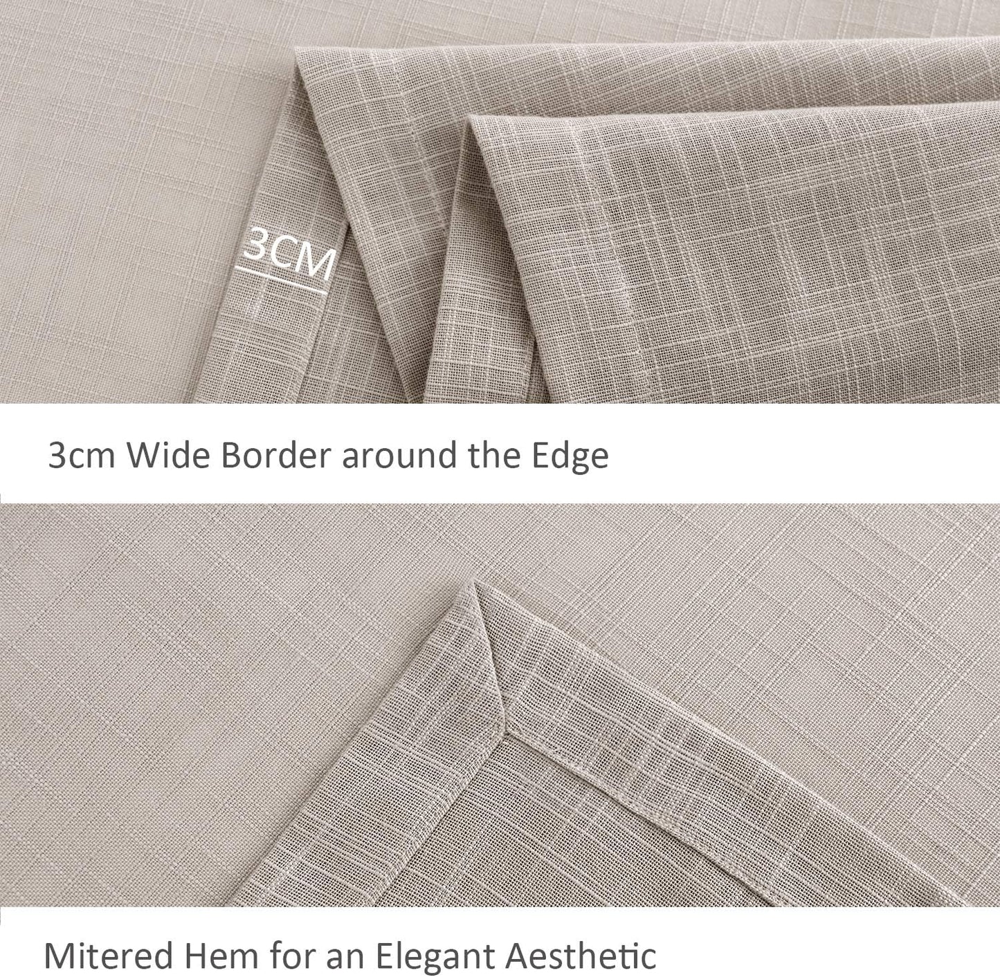 maxmill Lux Faux Linen Tablecloth with Slubby Yarn Textured Weaves Wrinkle Resistant Anti-Shrink Soft Table Cloth for Kitchen Dining Restaurant Tabletop Rectangle 60 x 120 Inch Natural