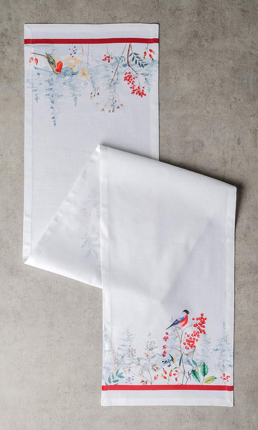 Maison d' Hermine Table Runner 100% Cotton Single Layer Table Runners 36 inches Long for Thanksgiving Christmas Decorations Home Kitchen Dining Party Wedding (Morzine, 14.5" x 36")