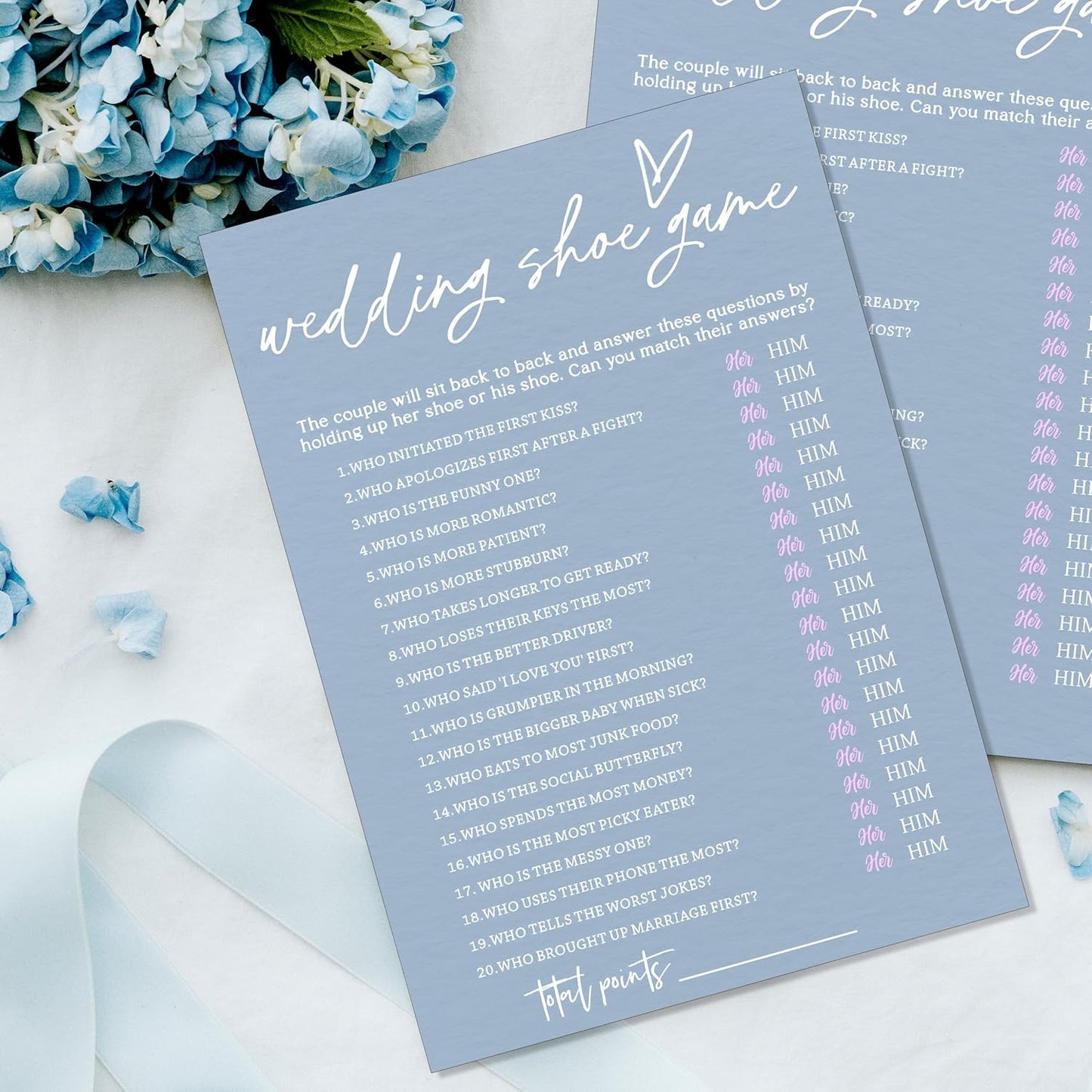 Fun Wedding Games Set - 25 Bridal Shower Games Cards, Engaging Bridal Party Entertainment for Wedding Shower, Engagement Party & Reception Fun a Must-Have for Minimalist Newlywed Game - B06