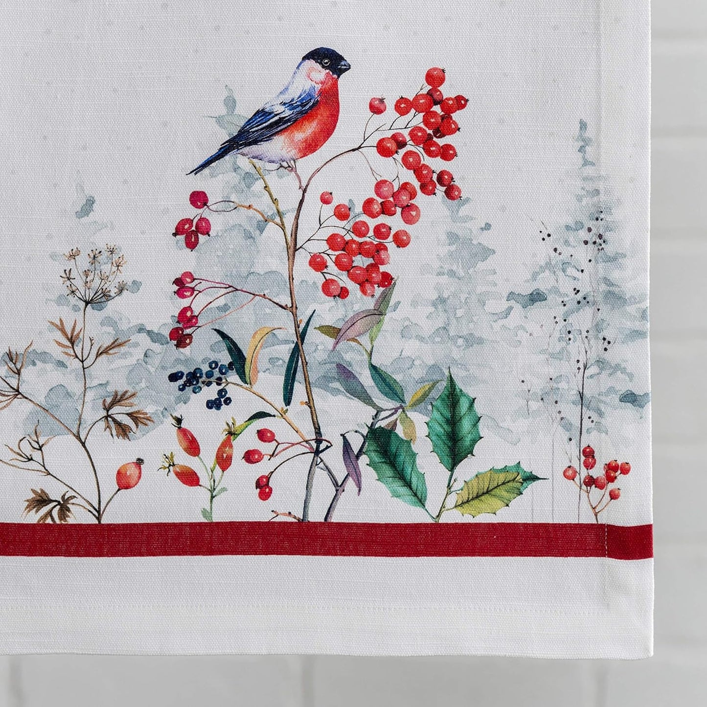 Maison d' Hermine Table Runner 100% Cotton Single Layer Table Runners 90 inches Long for Thanksgiving Christmas Decorations Home Kitchen Dining Party Wedding (Morzine, 14.5" x 90")