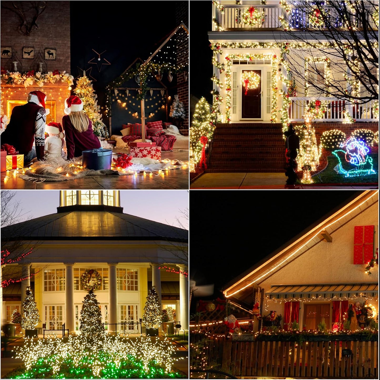 LAMPHOME 33ft Christmas Decorative Mini Lights, 100 LED Transparent Wire Fairy Starry String Lights Plug in, 11 Lighting Modes, for Indoor Outdoor Xmas Tree Wedding Party Decoration (Warm White)