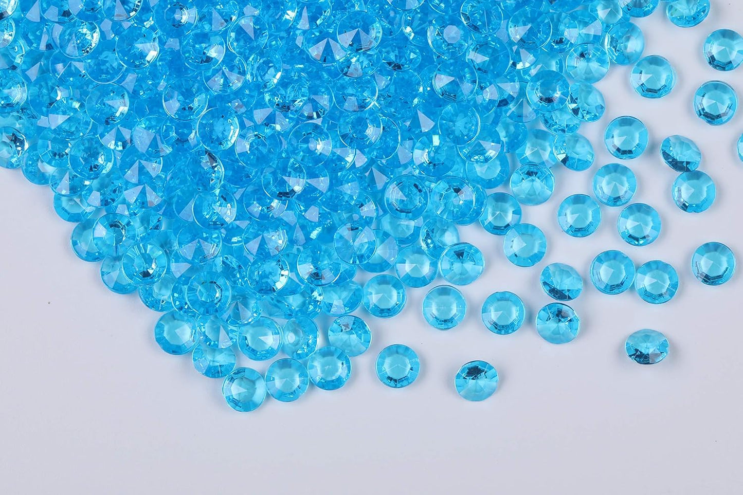 1000pcs/ Pack Wedding Table Acrylic Diamond Scatter Crystals Confetti Acrylic Gems Vase Fillers Rhinestones for Wedding, Bridal Shower, Vase Beads Decorations (12mm, Aqua Blue)