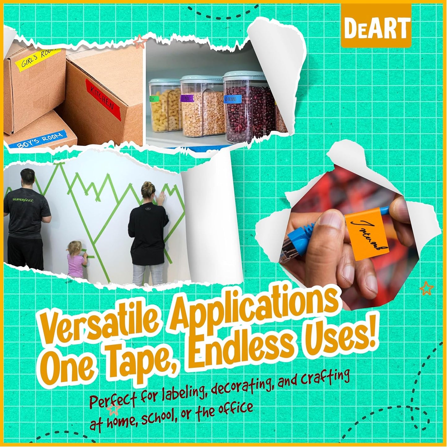 Colored Masking Tape, 264 Ft x 0.6 inch MIni Color Painters Tape for Arts & Crafts Labeling 12 or 8 Pack, Coding, Kids Art Supplies, Whiteboard Tape, Craft Supplies for Kids, Thin Paper Tape