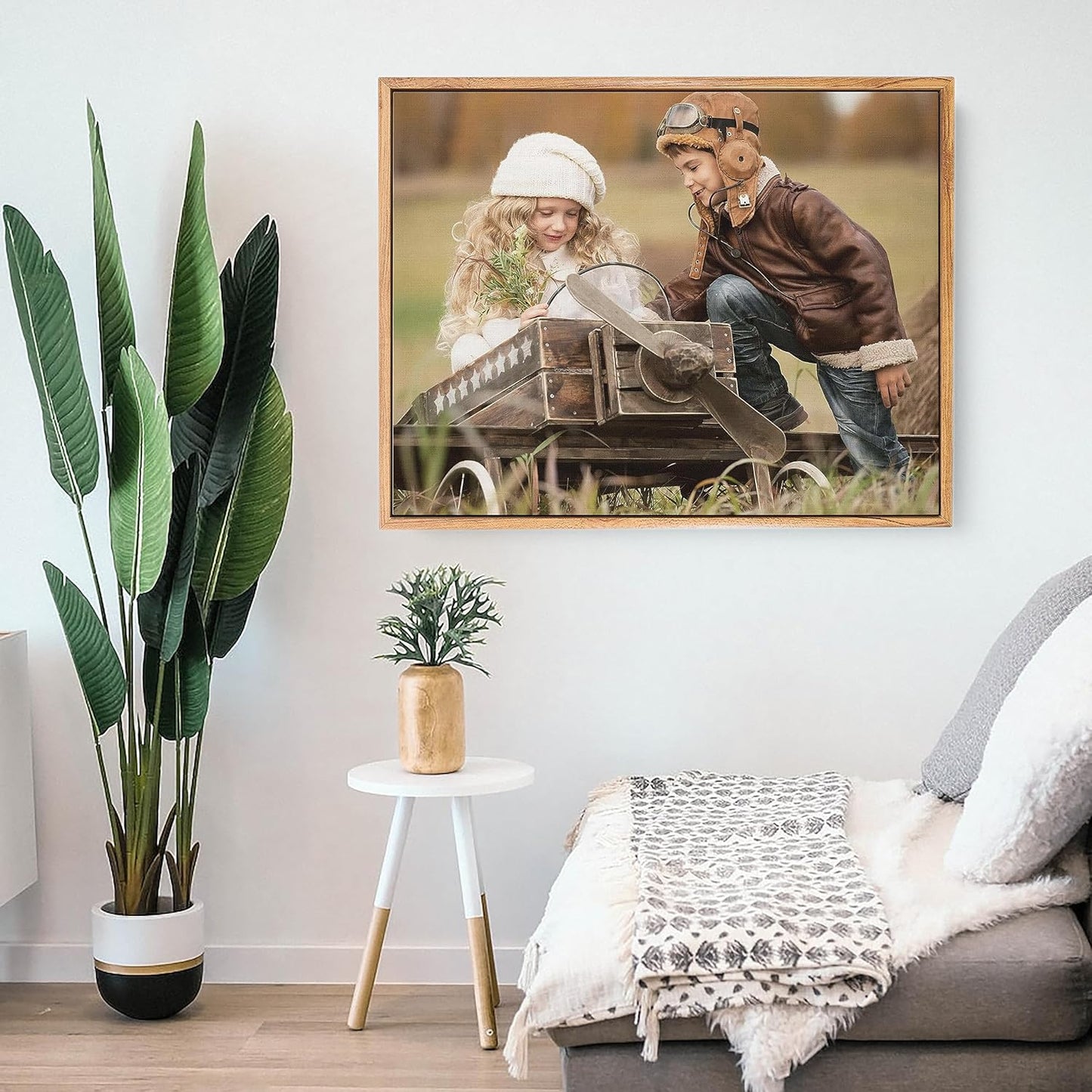 Personalized Custom Canvas Prints: Photo On Canvas (Light Brown, 12X12) Transform Your Photos into Stunning Framed Wall Art Digitally Printed Photo To Canvas Ideal for Home Decor, Gifts Keepsakes.