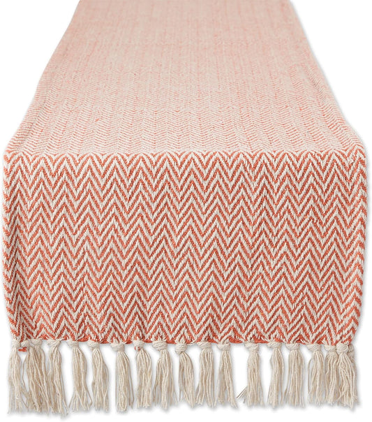 DII Woven Basic Tabletop Collection, Chevron Table Runner, 15x72, Spice