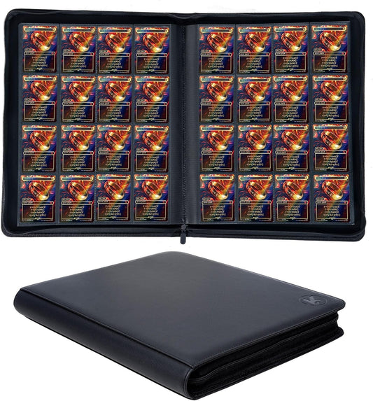 1600+ Pockets Trading Card Binder, 16-Pocket Card Ablum Compatible with MTG,Sports Cards & Other Standard Size Trading Card (BLACK)