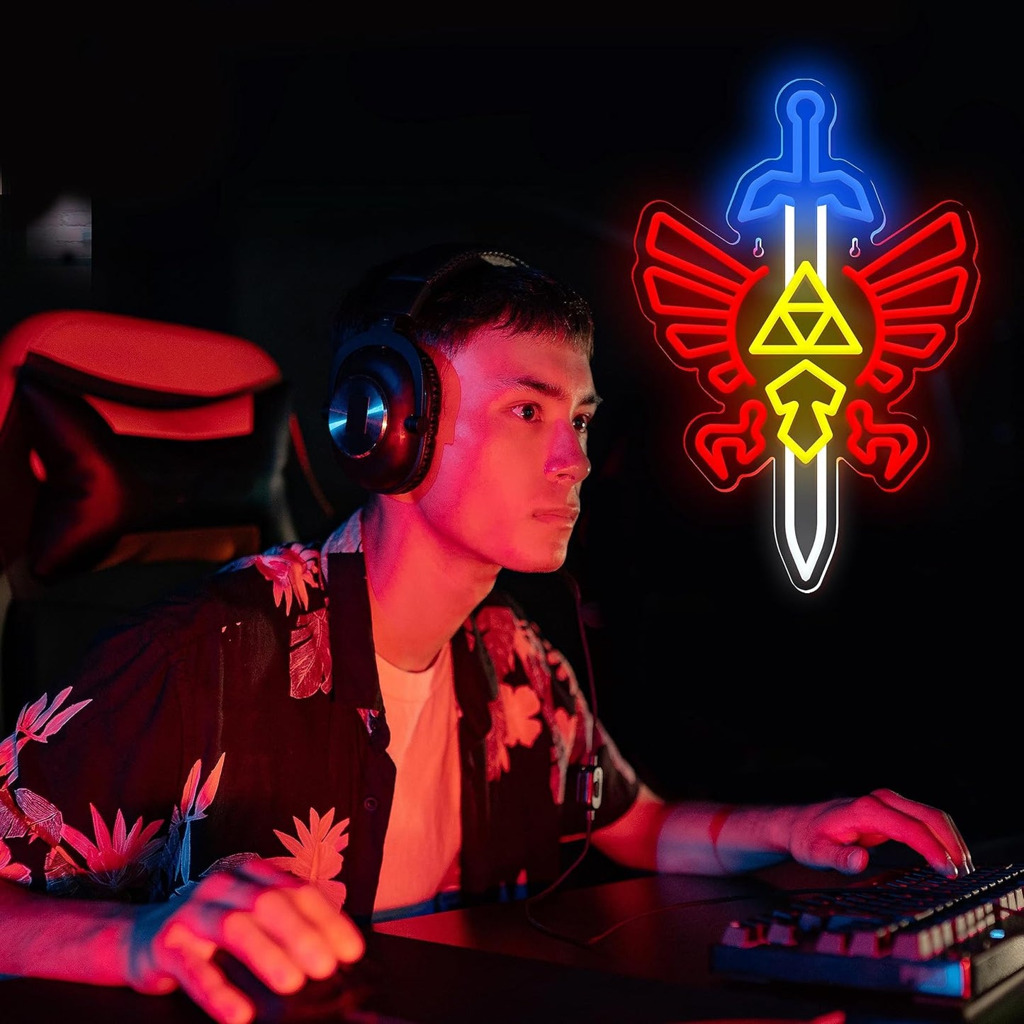 Sword Neon Sign Gamer Neon Signs for Wall Decor Gaming Room Decor LOZ Gifts Master Sword LED Sign Room Decor Neon Light up Sign for Bedroom Boys
