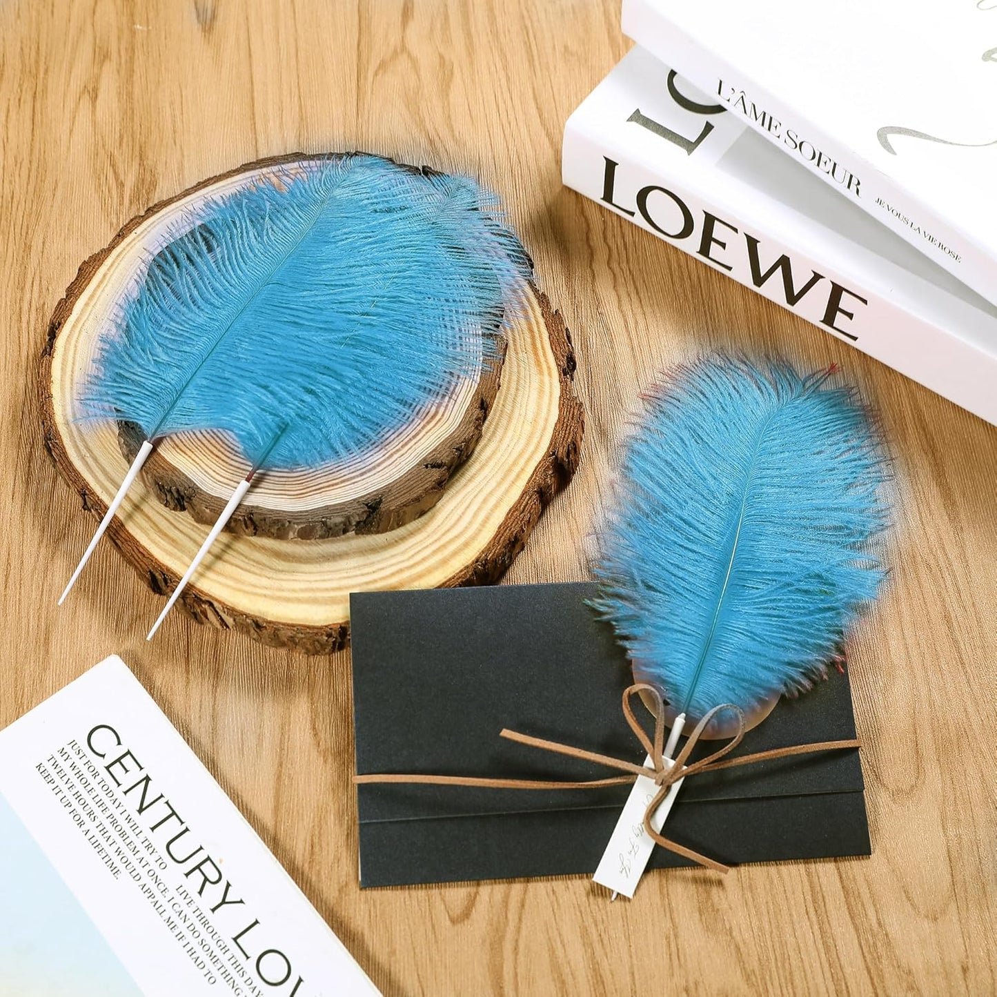 SOGUGOM Turquoise Craft Ostrich Feathers - 30PCS 8-10 inch Ostrich Feathers Kit for Centerpieces, Kindergarten Crafts, Dream Catchers and DIY Projects(Turquoise)
