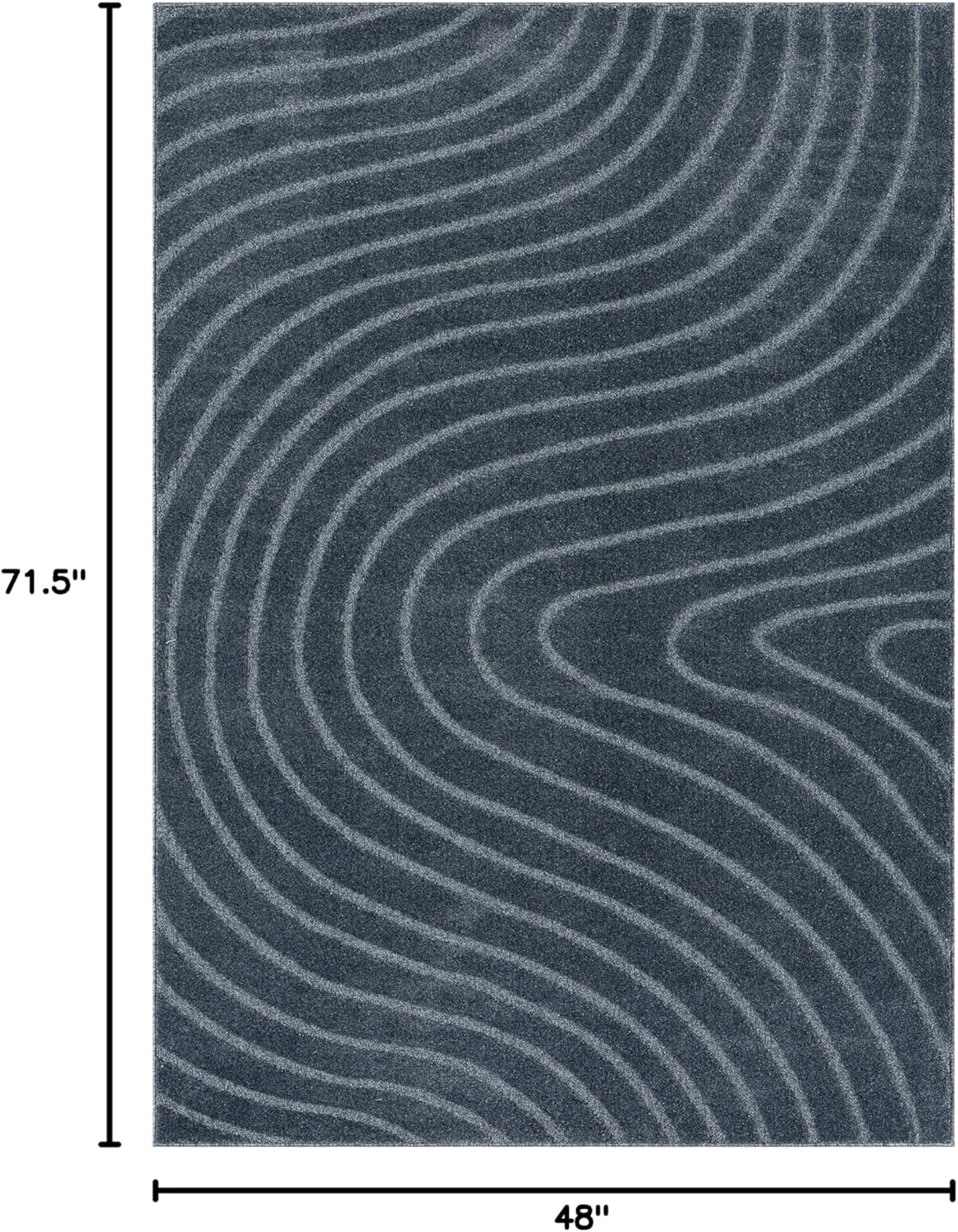 LUXE WEAVERS Modern Geometric Wave Blue 4x6 Area Rug