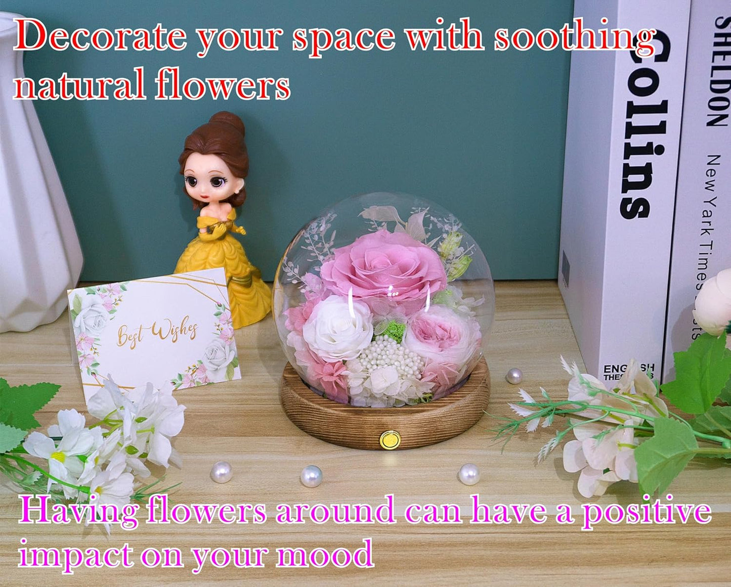 Valley of Rain & Forest Long-Lasting Real Flowers, Unique Floral Gift For you to send Love for All Occasions, for Indoor Decoration (Pink Rose & White Roses Arrangement)