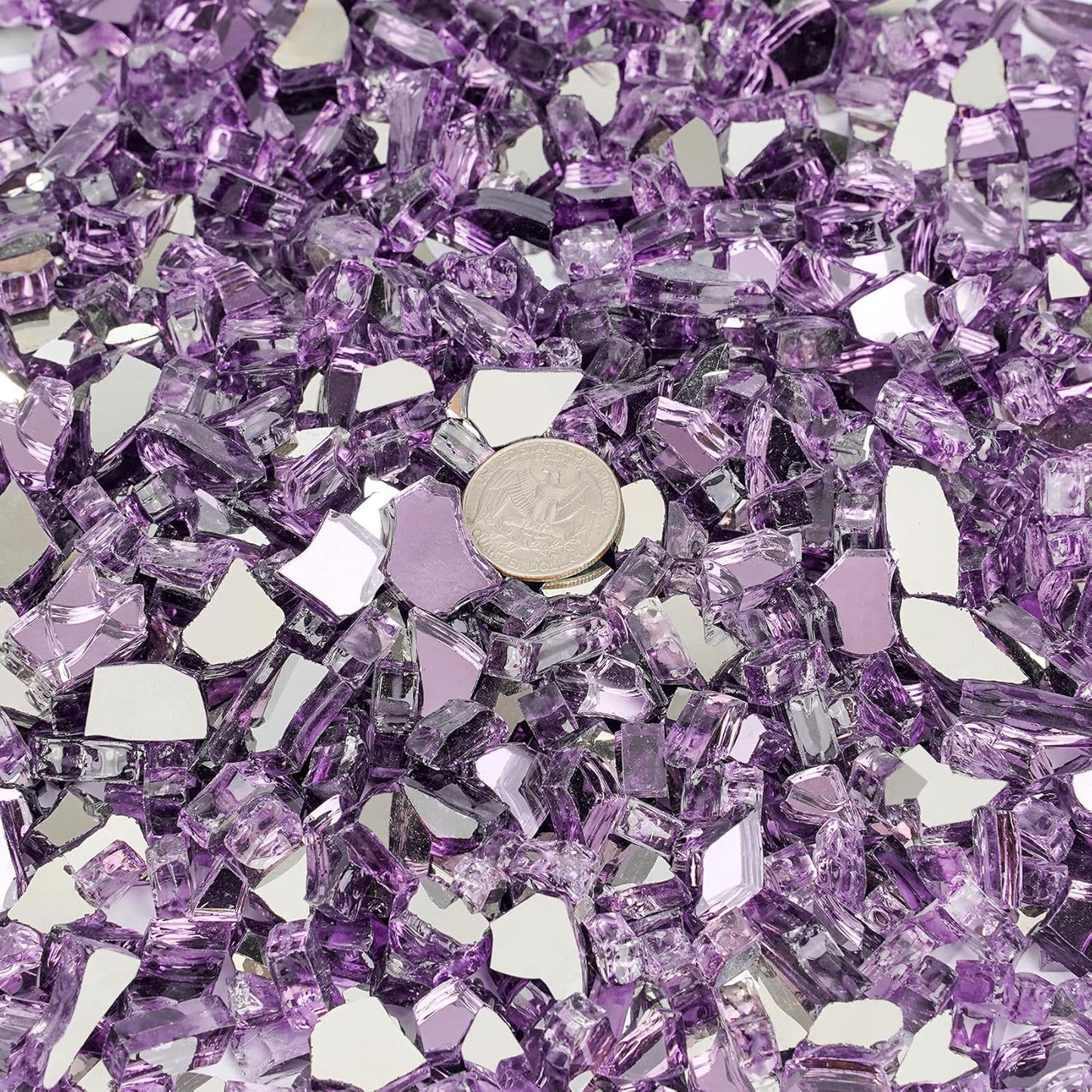 Stanbroil 10-Pound Fire Glass - 1/2 inch Reflective Tempered Fire Glass for Fireplace Fire Pit, Violet Reflective