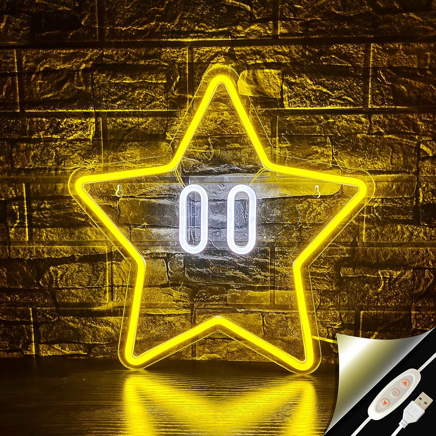 Star Neon Sign, Gaming Neon Sign for Game Room Decor, Man Cave, Kids Room,Super Star Gaming Wall Decor Gamer Gifts for Boys, Kids