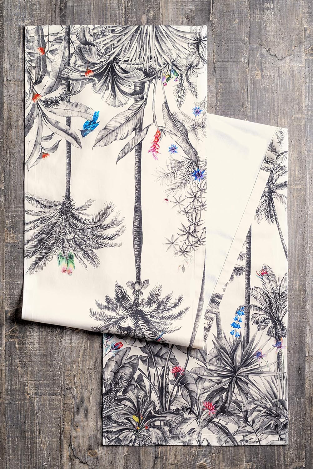 Maison d' Hermine Table Runner 100% Cotton Single Layer Table Runners 36 inches Long for Thanksgiving Christmas Decorations Home Kitchen Dining Party Wedding (Amazonia, 14.5" x 36")