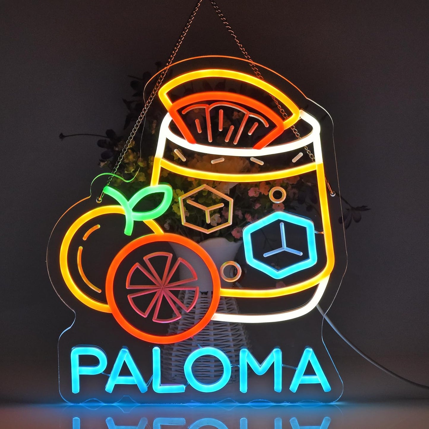 CNBEYOUNG Paloma Neon Sign, Neon Lights Hanging Wall Art Decoration for Mexican Restaurants Shop Cocktail Bar Kitchen Party Home Decor, USB - Driven, Super Bright & Adjustable,15x 12.6inches