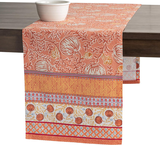 Maison d' Hermine Table Runner 100% Cotton Single Layer Table Runners 72 inches Long for Thanksgiving Christmas Decorations Home Kitchen Dining Party Wedding (Harvest Festival, 14.5" x 72")