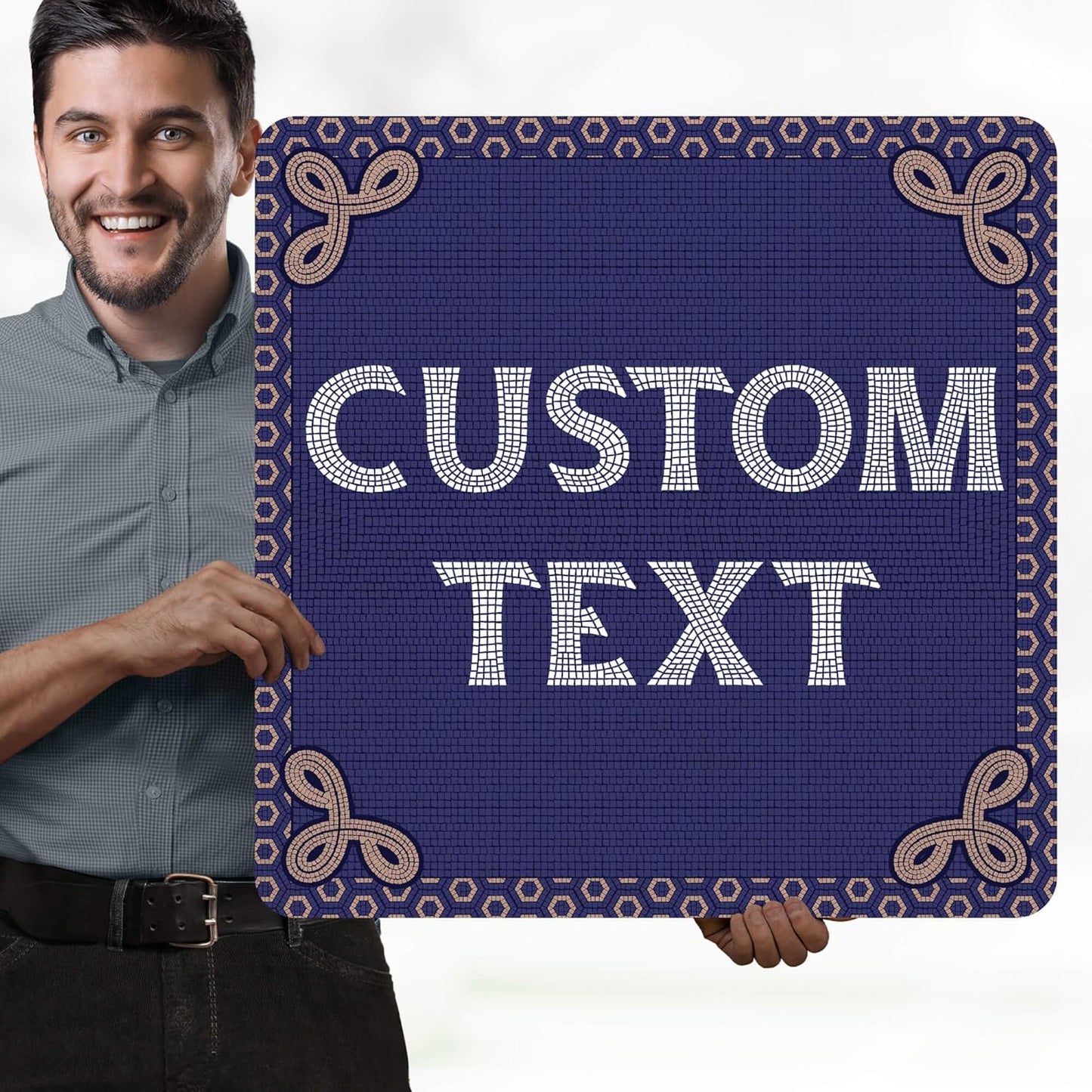 Custom Sign, Custom Street Sign, 11 Font Colors, 13 Font Styles, 4 Hole Options, 22 Sizes, 24x24 Inches, Rust Free DiBound, Fade Resistant, Made in USA by My Sign Center (Fauxsaic 1)