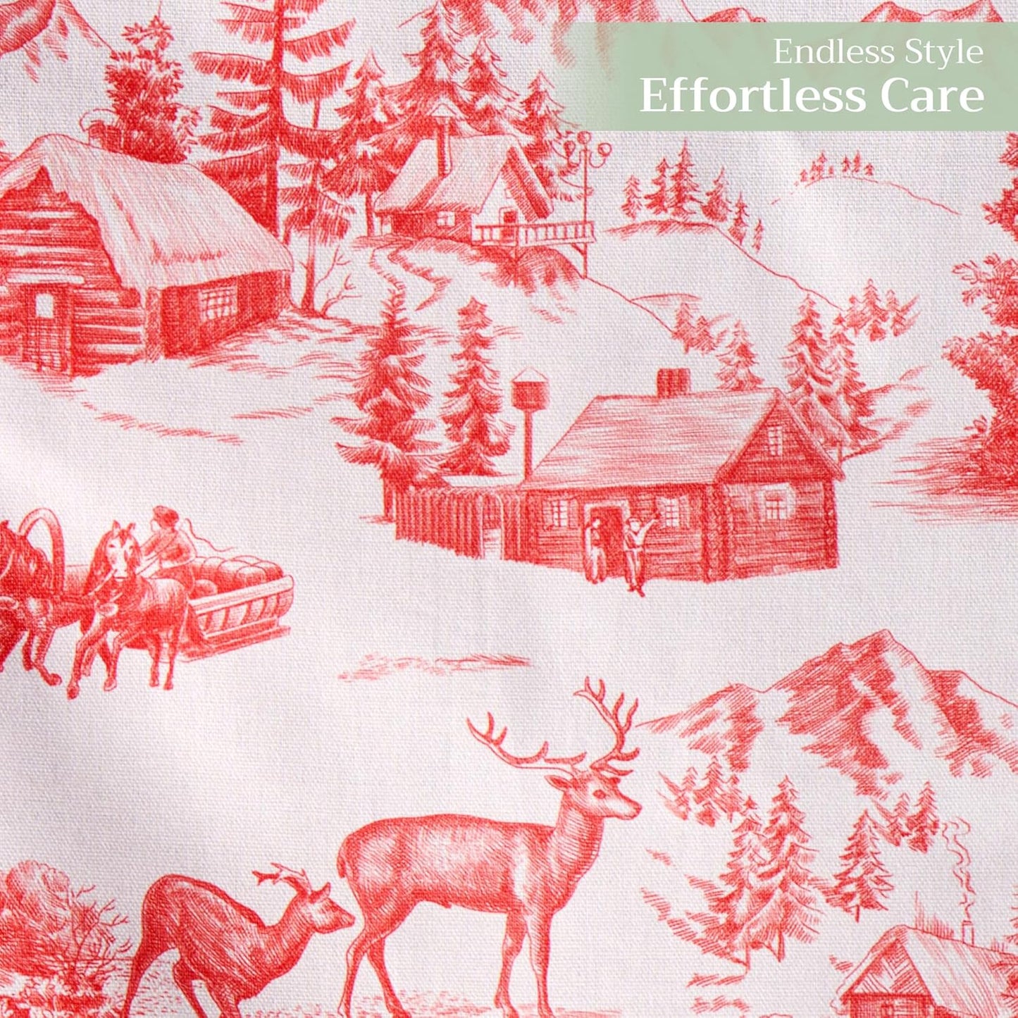 Maison d' Hermine Table Runner 100% Cotton Single Layer Table Runners 108 inches Long for Thanksgiving Christmas Decorations Home Kitchen Dining Party Wedding (Winter Jouy, 14.5" x 108")