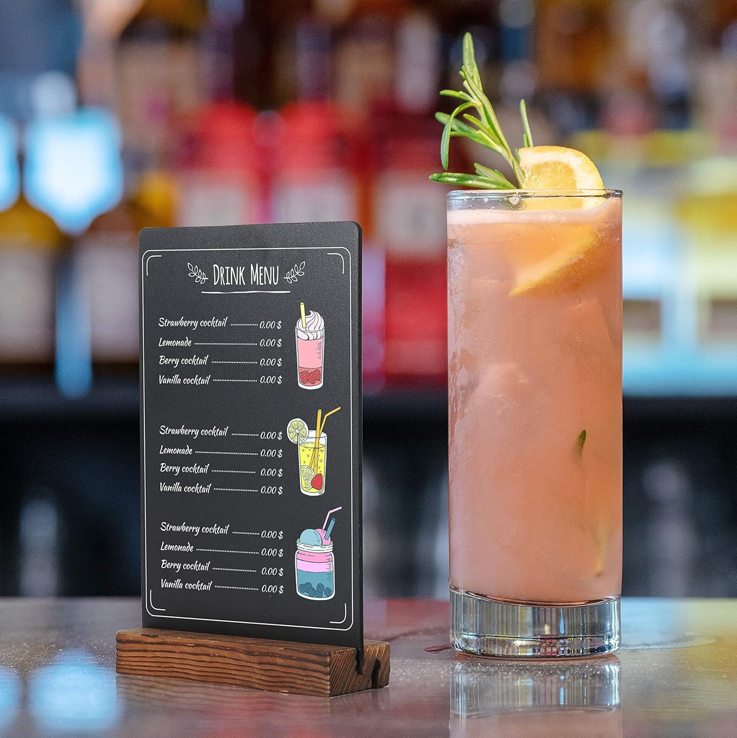 3 Pack 5x7 in Chalkboard Sign Small Blackboard Decorative with Wood Base