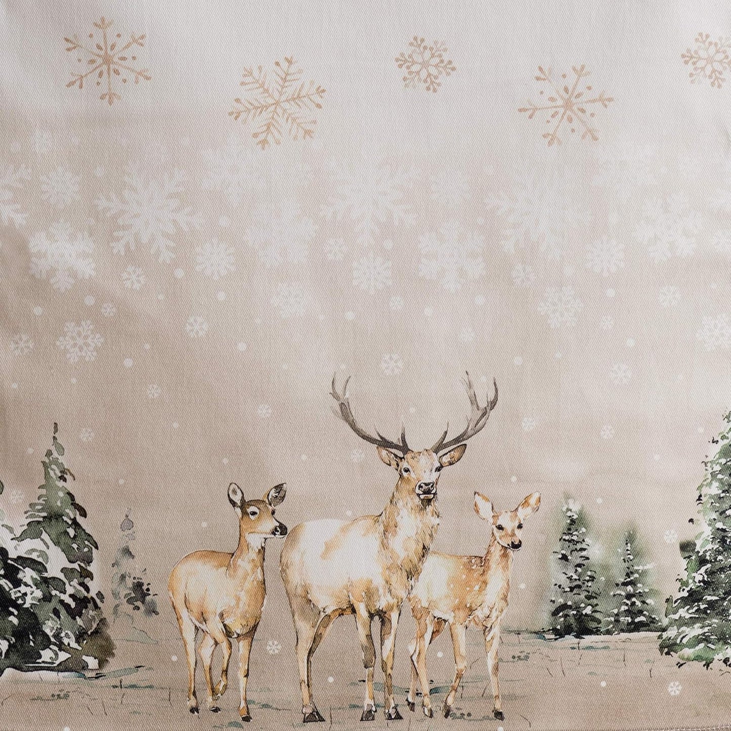 Maison d' Hermine Table Runner 100% Cotton Single Layer Table Runners 36 inches Long for Thanksgiving Christmas Decorations Home Kitchen Dining Party Wedding (Deer in The Woods, 14.5" x 36")