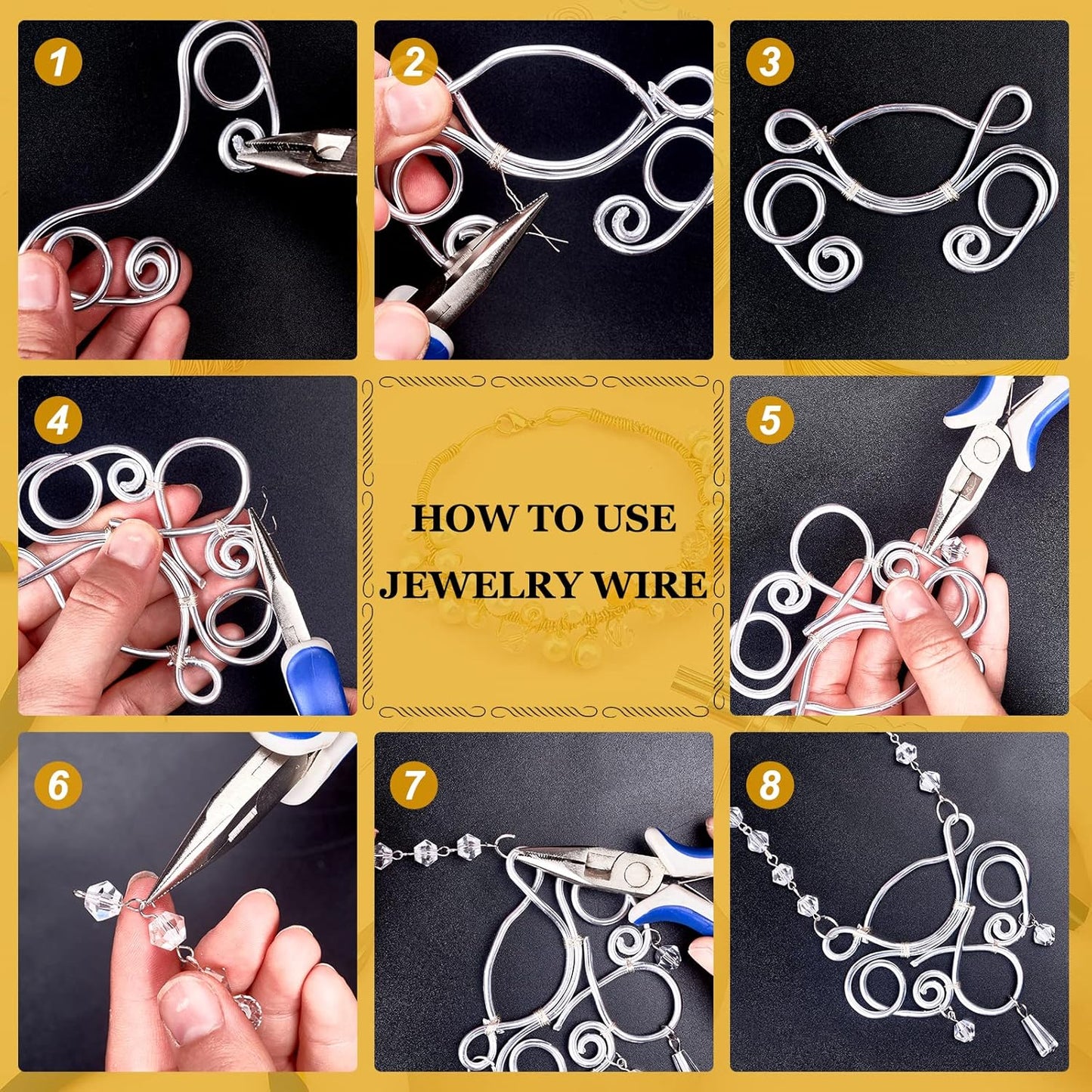 BENECREAT 10 Gauge Jewelry Craft Aluminum Wire 80 Feet Bendable Metal Sculpting Wire for Craft Floral Model Skeleton Making (Gold, 2.5mm)