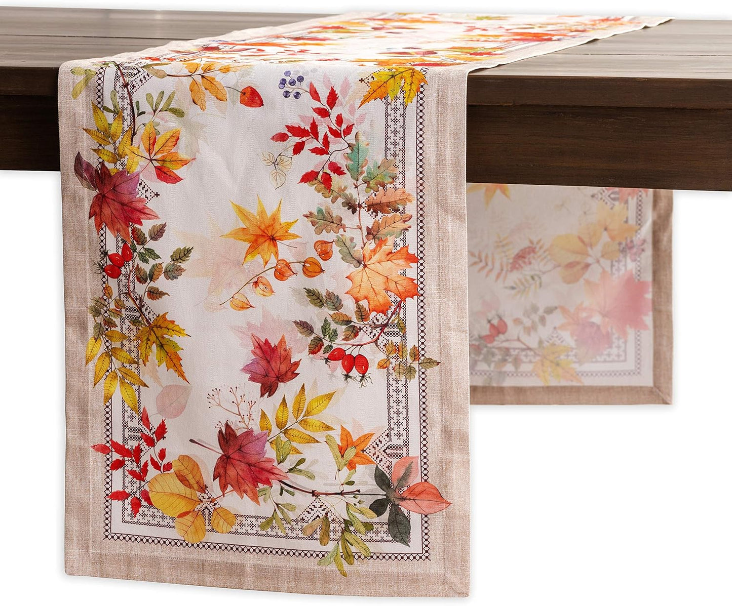 Maison d' Hermine Table Runner 100% Cotton Single Layer Table Runners 60 inches Long for Thanksgiving Christmas Decorations Home Kitchen Dining Party Wedding (Amarante, 14.5" x 60")