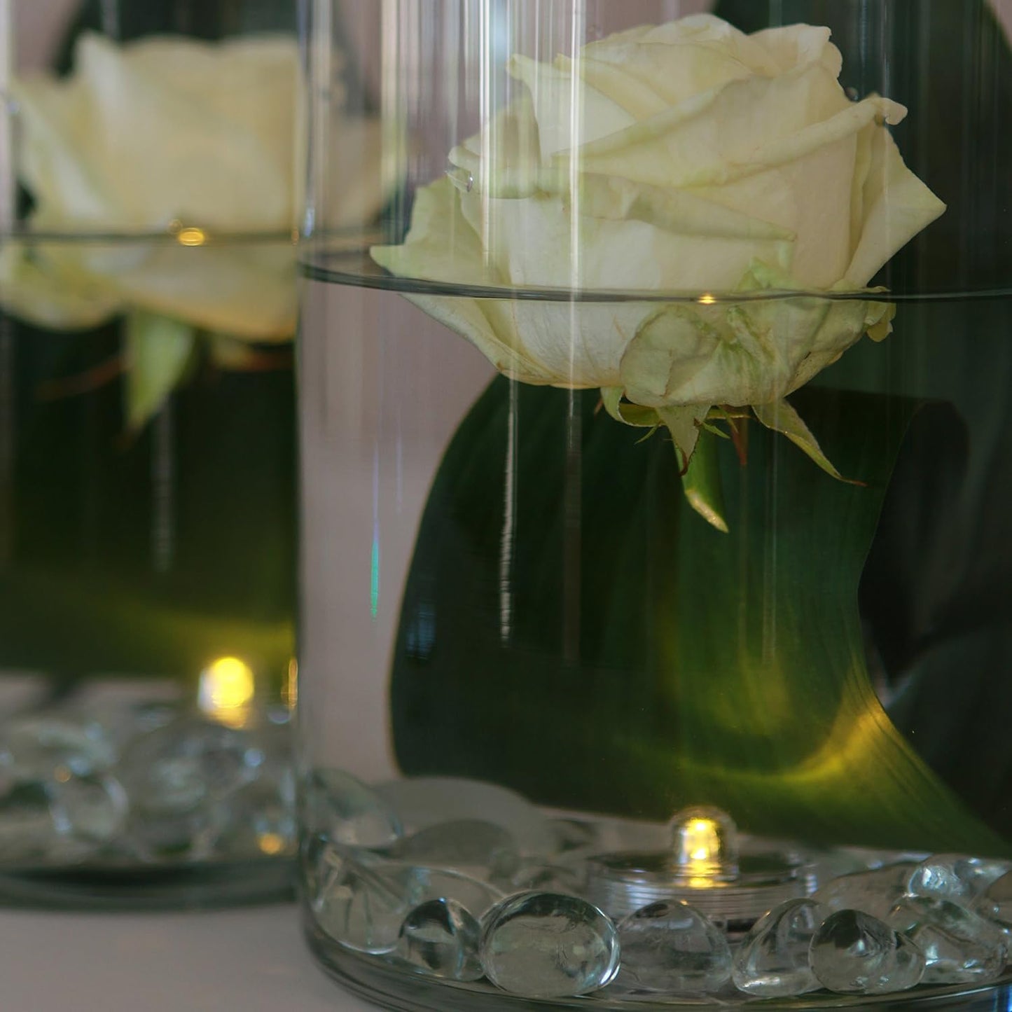 Halloween Lights Submersible LED Lights cr2032 Battery Powered Underwater Waterproof LED Tea Light for Events Wedding Centerpieces Vase Floral Xmas Home Decor Lighting(Pack of 12) (Warm White)